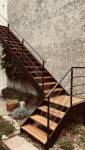 Escalier extérieur quart tournant en bois et métal - Arras 62