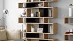 Bibliothèque en bois, asymétrique, Maison et Style