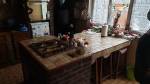Ancienne cuisine avec plan de travail en briques et faïence - Arras 62
