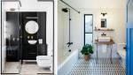 salle de bain avec deux espace séparés douche et baignoire -