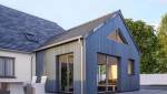 Extension de maison latérale avec revêtement de façade en bardage bois - Arras 62