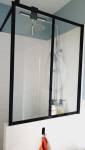 verrière fixe en demi-cloison de paroi de douche italienne - Hyères 83