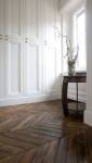 Pose d'un parquet point de Hongrie dans dressing