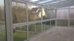 Véranda vue de l'intérieur après pose vitrages et carrelage sol - Pontoise - 95300 - 