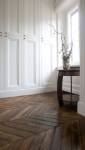 Pose d'un parquet point de Hongrie dans dressing