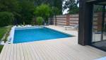 Clôture mitoyenne et terrasse bois composite avec extension salon et pool piscine - Meaux - 77100 -