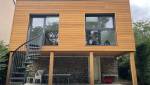 Extension en ossature bois sur pilotis
