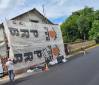 En cours de travaux sur la façade