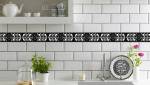 Frise type celtique pour cuisine carrelage blanc