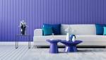 Canapé avec coussin velours indigo mur very pei pantone 2022