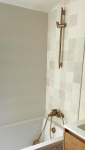 Rénovation d'une salle de bain au Bignon - grands carreaux et zellige