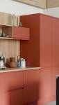 Cuisine Terracota avec crédence bois clair