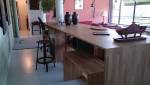 Meuble bar-bureau- en teck depuis la verrière espace cuisine - La Ciotat (13600) 