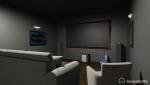 Home cinéma 3D avec canapé et écran de télévision