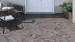 terrasse grès cérame petits carreaux façon rosaces