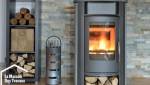 poêle à bois avec meuble