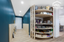 Meuble bibliothèque en arrondi sur mesure