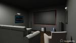 Home cinéma 3D avec canapé et écran de télévision