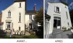 Façade arrière de maison AVANT - APRES travaux de ravalement de façade - Nantes 44