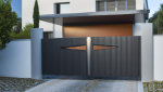 Génération 3D d'un portail devant une maison 3