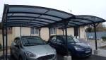 carport double espace en aluminium toiture polycarconate cintrée