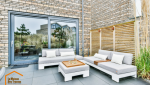 Terrasse avec couverture en bois