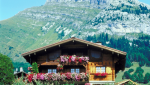 Chalet en bois, printemps 