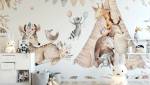 Papier peint panoramique chambre enfant - Thème Animaux