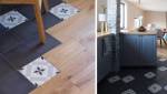 Un sol de cuisine mixte avec parquet et carrelage