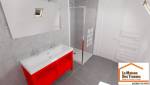 Dessin 3D de rénovation de salle de bain moderne