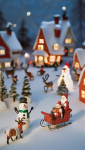 Village miniature avec des maisons illuminées Noël