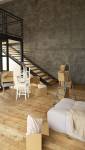 Aménagement de loft avec mezzanine et parquet bois - Nantes 44