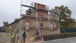 Façade en cours de travaux – échafaudage