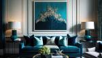  Tendances déco 2024 avec salon à dominante bleue - Le Raincy 93