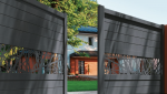 Portail battant en aluminium et motifs