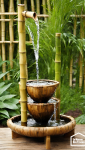 Fontaine d'eau en bambou