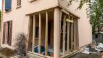 Chantier en cours et pose de l'ossature bois