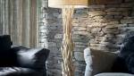 Lampadaire salon en bois flotté