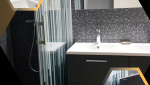 Rénovation de Salle de Bain à Quimper : Élégance de la Douche à l'Italienne et Carrelage Imitation Bois
