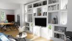 Salon et bibliothèque murale sur mesure
