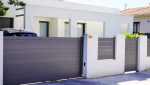 Portail en aluminium gris style moderne