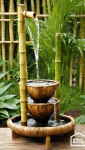 Fontaine d'eau en bambou
