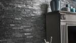 mur en plaquettes de parement ultra noir