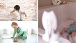 Enfant qui met ses doigts dans une prise mural blanche