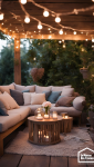 guirlandes lumineuses, des lanternes et des bougies pour une ambiance douce