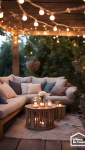 guirlandes lumineuses, des lanternes et des bougies pour une ambiance douce