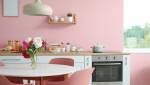 Cuisine mur en rose pâle