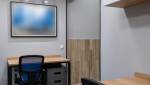 Zoom sur un bureau de l'espace ouvert de travail créé