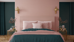 Chambre rose et vert