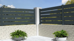 Muret et cloture en lames de PVC gris anthracite (Leroy Merlin)